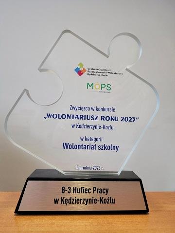 Wolontariusze z Hufca Pracy w Kędzierzynie-Koźlu nagrodzeni w konkursie Wolontariusz Roku 2023